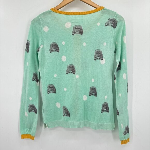 Anthropologie Giuliana Leila Road Rage Green Knit Punch Bug Small Cardigan - Picture 5 of 6